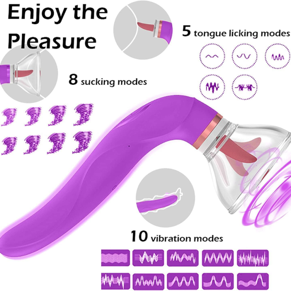 Vibrador com Língua Estimuladora de seio e Clitoris + Sucção - Image 3