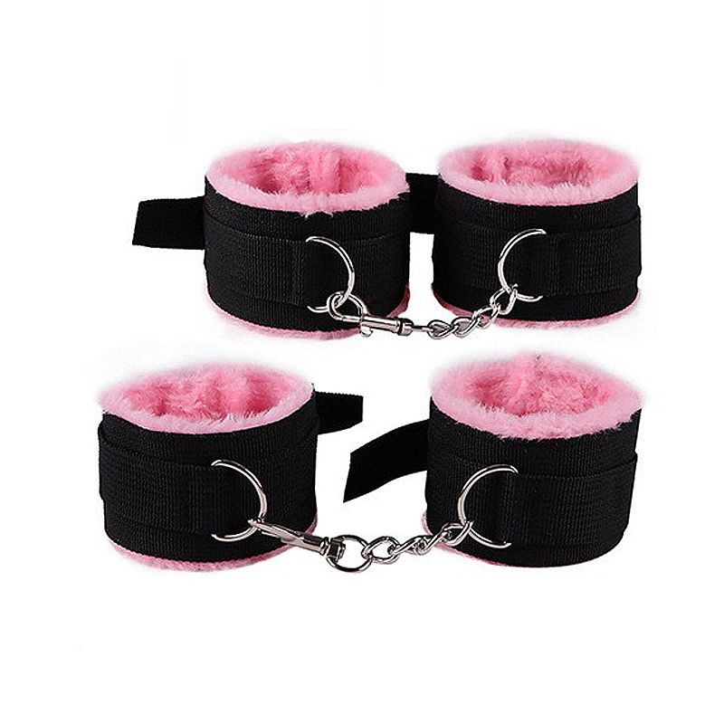 Kit Bondage Sado Fetiche na Cor Preto com Rosa - 07 Itens - Imagem 3