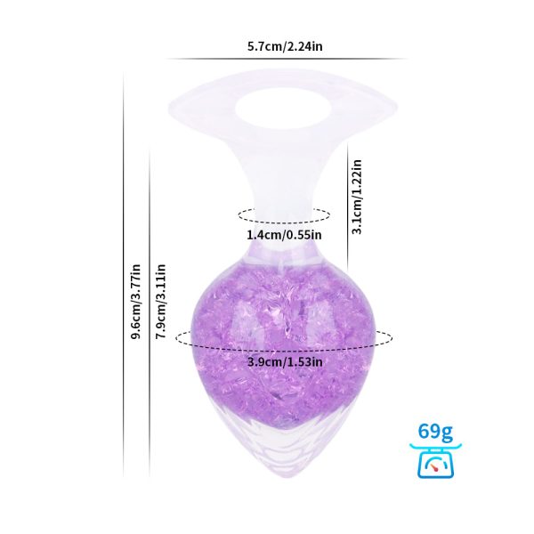 Plug Anal com Alça Coração Esfera de Vidro Interna Tamanho M - Image 8