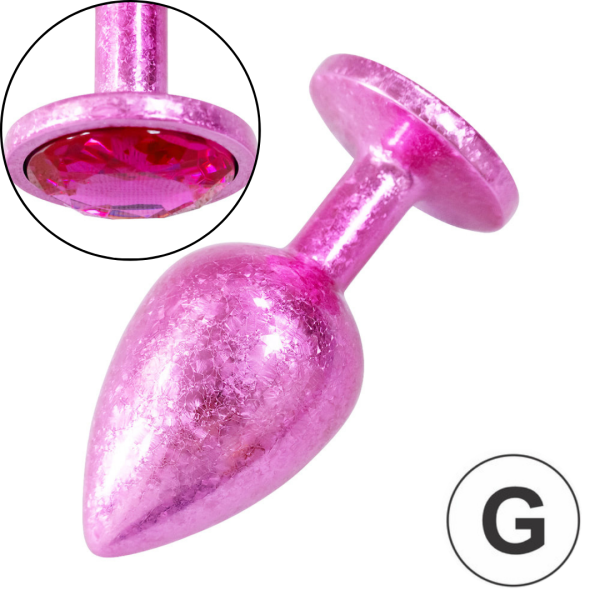 Plug Anal de Luxo Rosa com Joia Nova Tecnologia Tamanho G