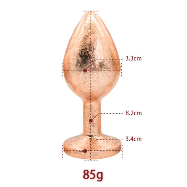 Plug Anal de Luxo Dourado com Joia Nova Tecnologia Tamanho M - Image 3