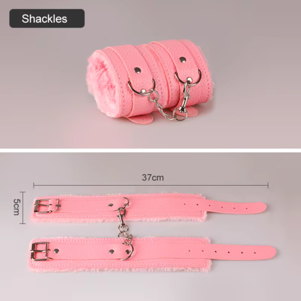 Kit Sado Completo Fetiche BDSM com 10 Peças de Pelucia Rosa - Image 4