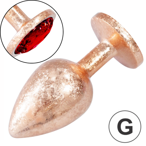 Plug Anal de Luxo Dourado com Joia Nova Tecnologia Tamanho G