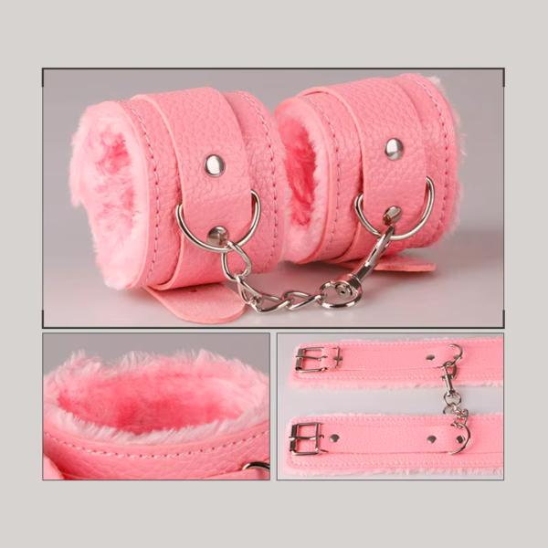 Kit Sado Completo Fetiche BDSM com 10 Peças de Pelucia Rosa - Image 3