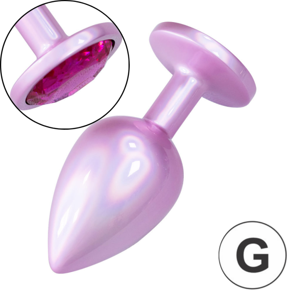 Plug Anal de Luxo Rosa Pedra Joia Nova Tecnologia 9,5X4,2CM