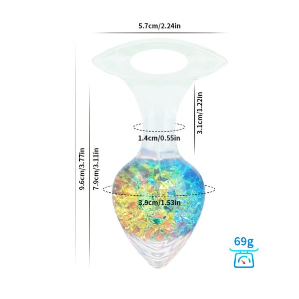 Plug Anal com Alça Coração Esfera de Vidro Interna Tamanho P - Image 4