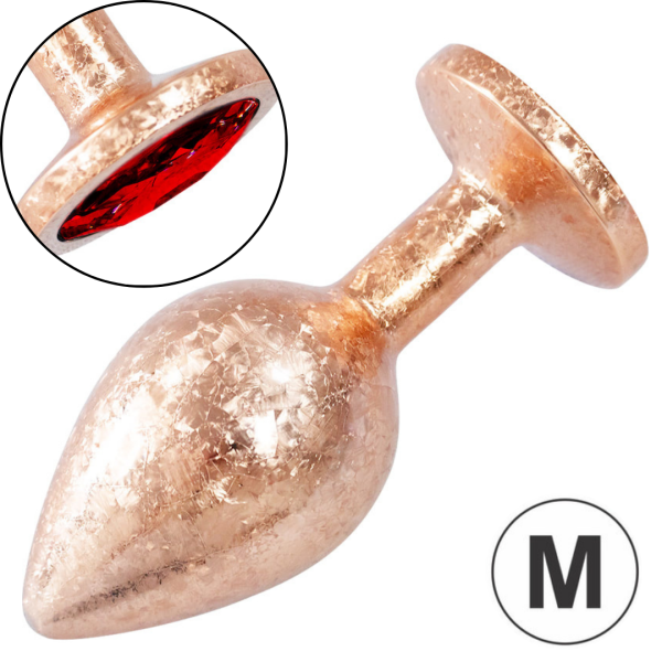 Plug Anal de Luxo Dourado com Joia Nova Tecnologia Tamanho M