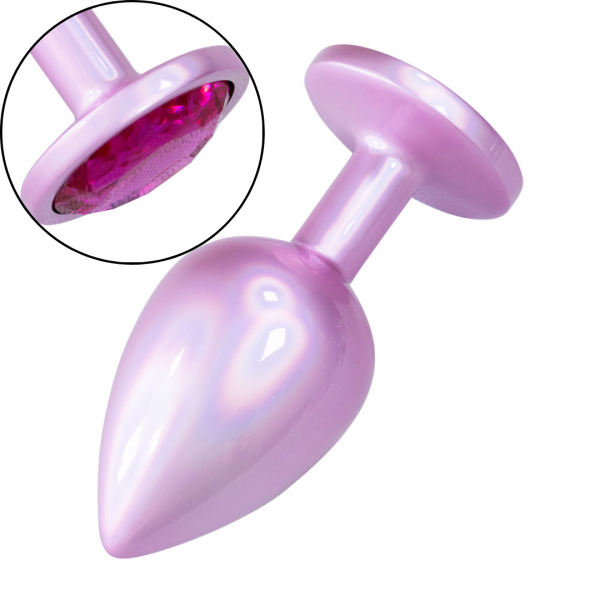 Plug Anal de Luxo Rosa Pedra Joia Nova Tecnologia 9,5X4,2CM - Image 2