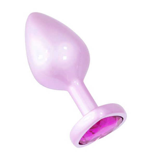Plug Anal Coração de Luxo Rosa com Pedra Joia Tamanho M - Image 6