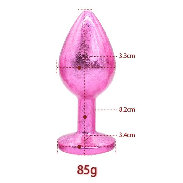 Plug Anal de Luxo Rosa com Joia Nova Tecnologia Tamanho M - Image 5
