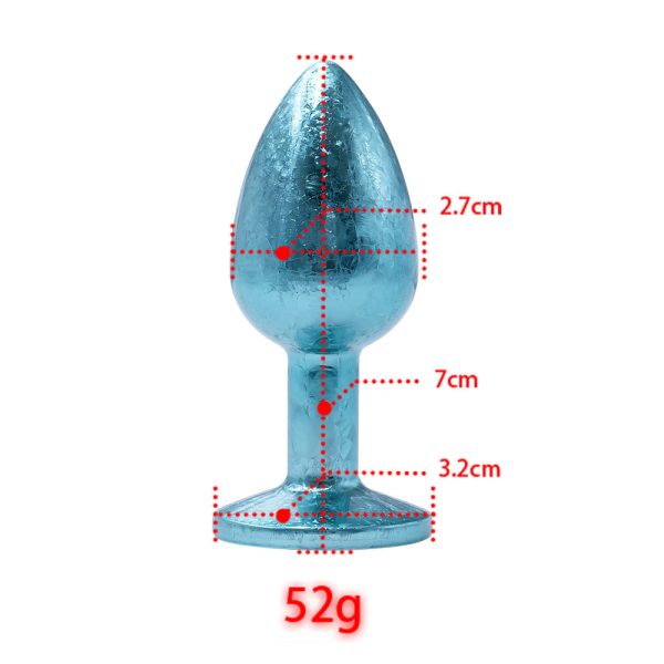 Plug Anal de Luxo Azul com Joia Nova Tecnologia Tamanho P - Image 3