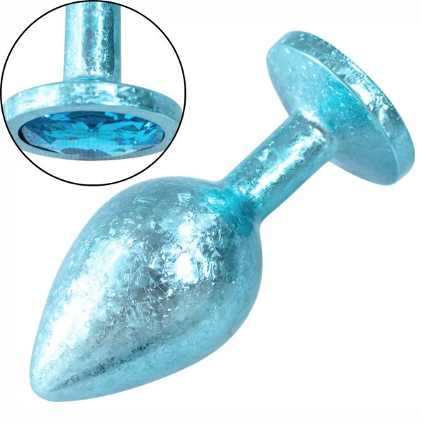 Plug Anal de Luxo Azul com Joia Nova Tecnologia Tamanho M - Image 2