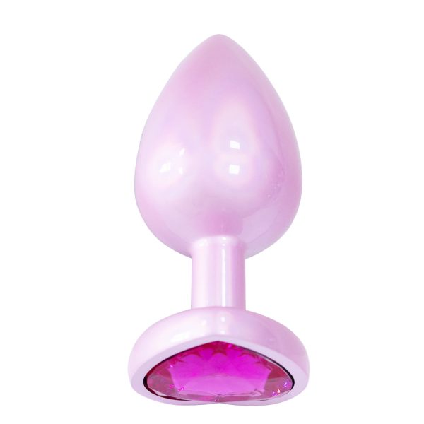 Plug Anal Coração de Luxo Rosa com Pedra Joia Tamanho G - Image 5