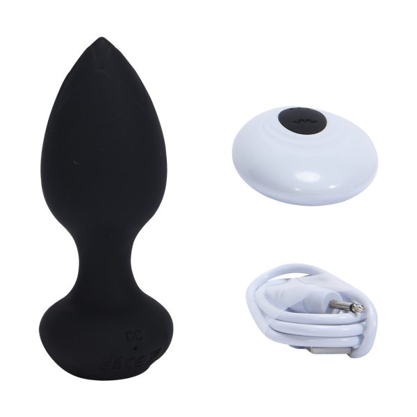 Plug Anal Preto com Vibrador Recarregavel + Controle Remoto - Image 4