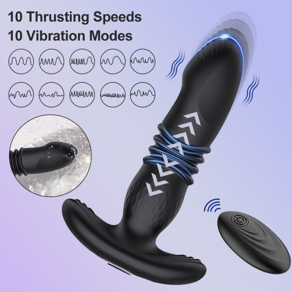 Plug Anal com 10 modos de vibração e 10 modos de vai e vem,com Controle Remoto - YOUVIBE - Image 4