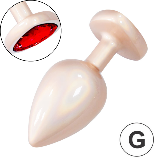 Plug Anal Coração de Luxo Dourado com Pedra Joia Tamanho G