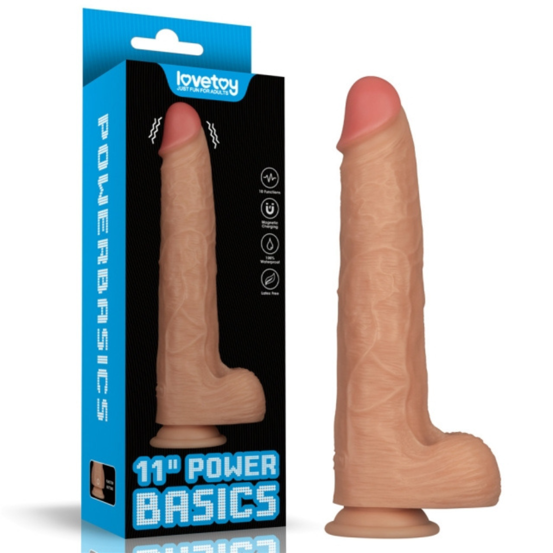 Penis Realistico Vibrador à prova d'água 28x6,8CM PowerBasic