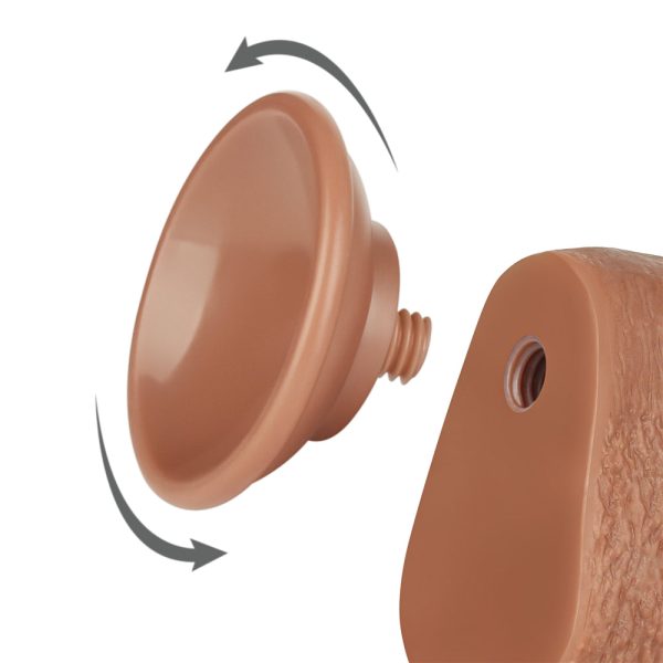 Pênis Realístico Pele Deslizante Dupla Camada Marrom - 22cm - Image 9