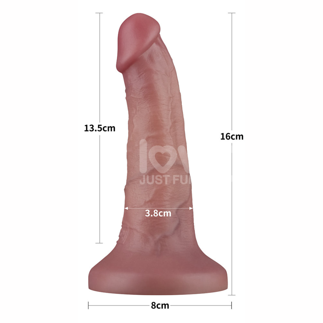 Penis Realistico Camada Dupla 16x3,8CM Vibrador Power Cock - Imagem 4
