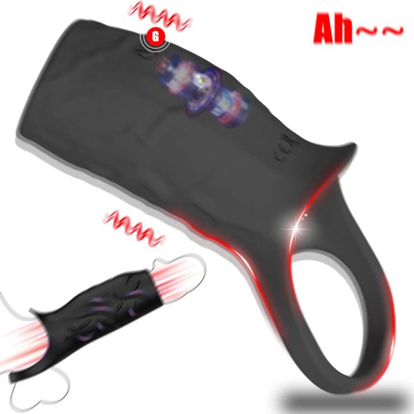 Meia Capa Peniana com Vibrador para Estimular Vagina e Penis - Image 4