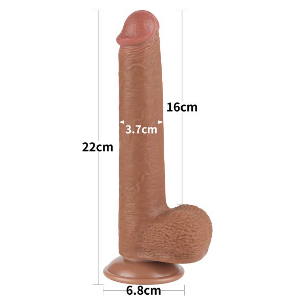 Pênis Realístico Pele Deslizante Dupla Camada Marrom - 22cm - Image 2