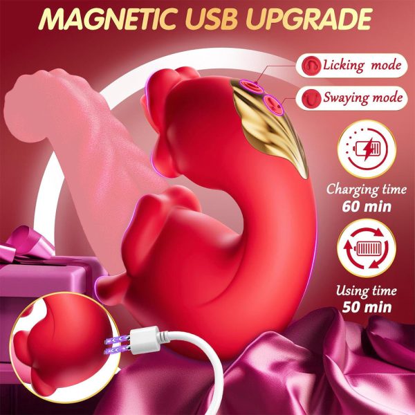 Vibrador língua Dupla Estimuladora de Clitoris e Ponto G USB - Image 5