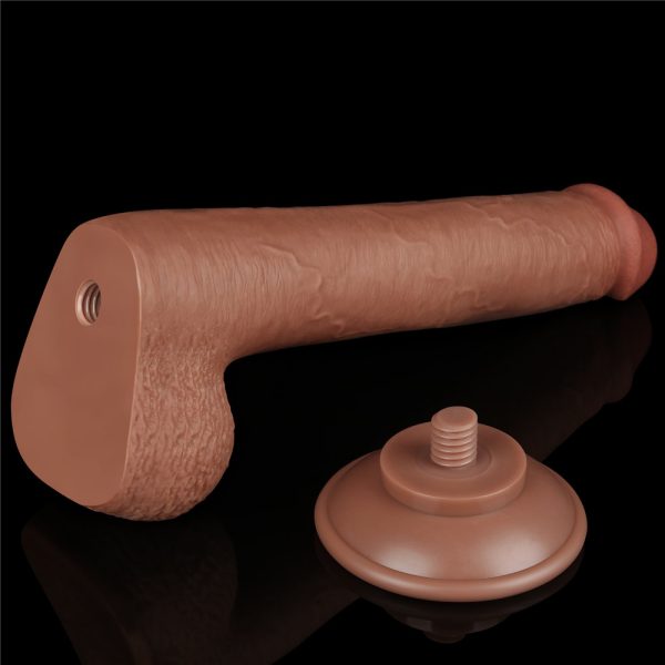 Pênis Realístico Pele Deslizante Dupla Camada Marrom - 22cm - Image 3