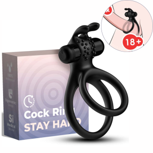 Anel Peniano Duplo em Silicone com Estimulador Clitoriano