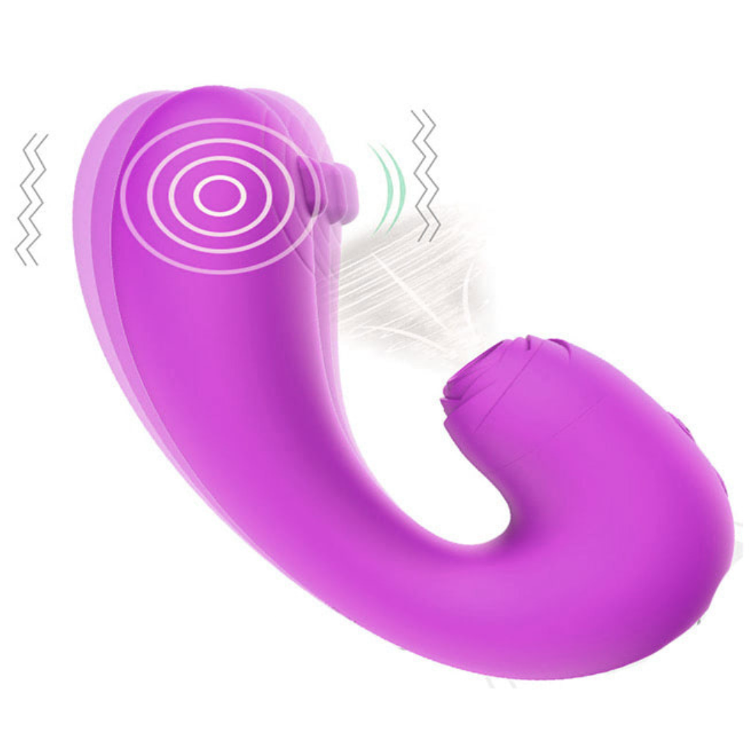 Vibrador Ponto G Com Estimulador de Clitoris Com Pulsação USB - Imagem 10