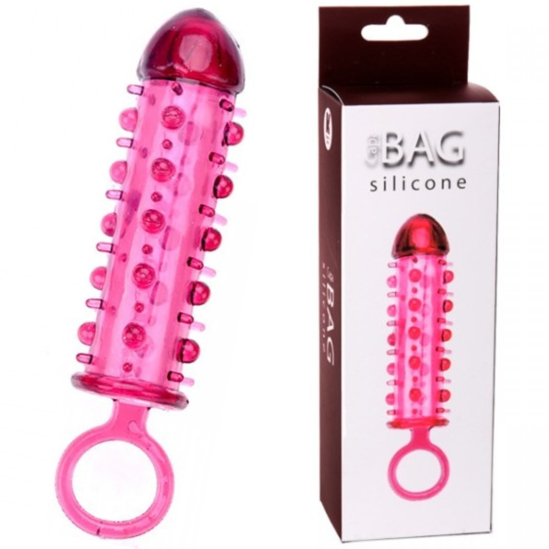 CAPA PENIANA BAG COM ANEL TESTICULAR - VINHO - Sexshop