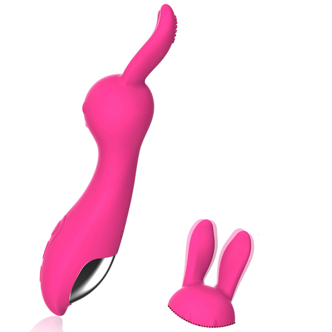 Vibrador com estimulador de Clitóris em orelhas Recarregável