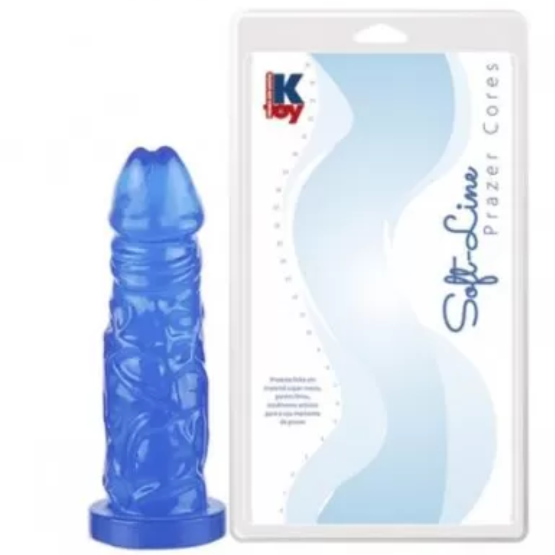 Pênis Consolo Realístico Macio Azul 17,5x4cm