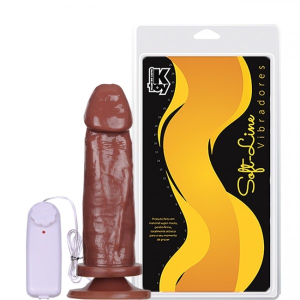 Pênis Realístico Vibrador e Ventosa 19x5 Marrom