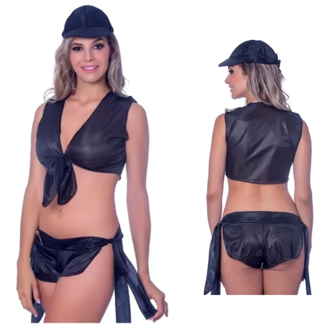 Kit Fantasia Policial Short Sensual Love - Sexshop