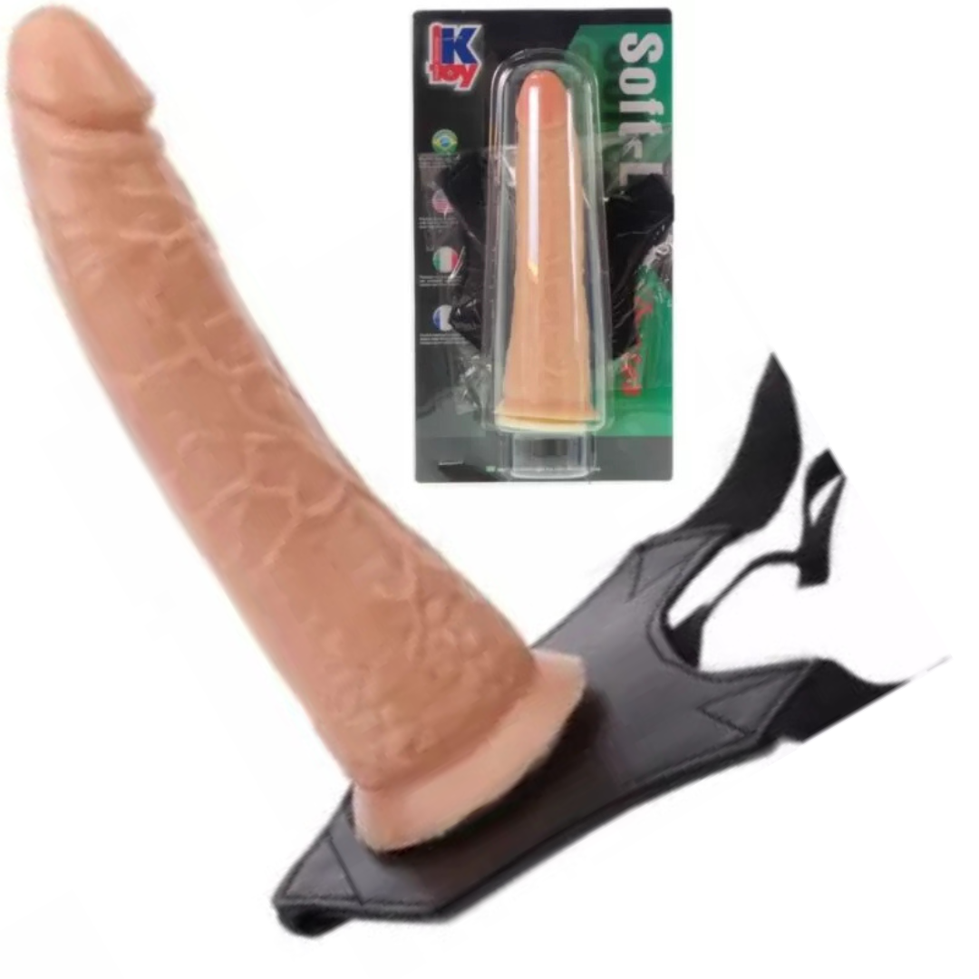 Cinta elástica com pênis realístico 19 X 4CM - Sexshop
