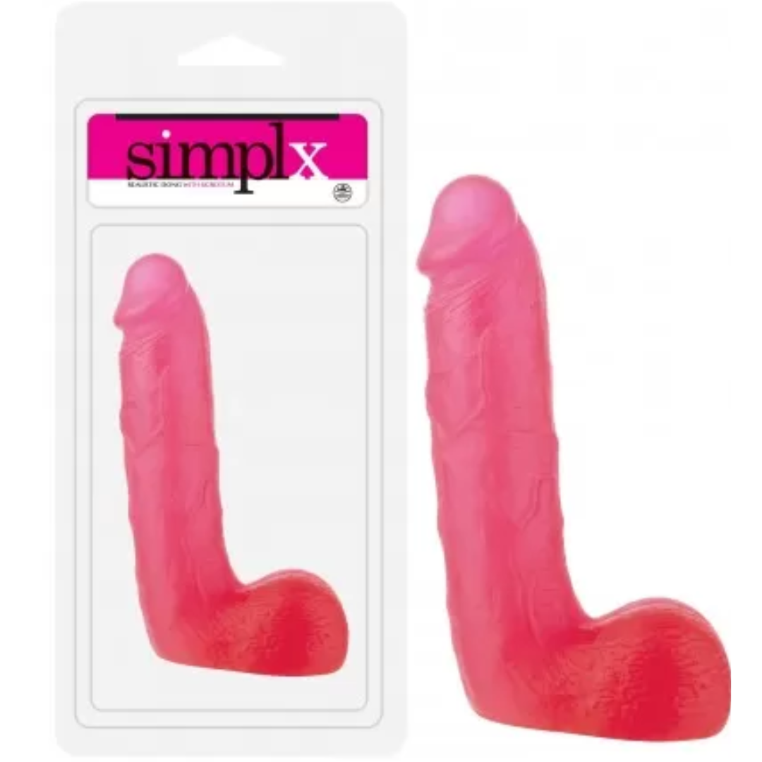 Pênis realístico de 19 cm alongado com escroto - SIMPLX 7 - NANMA - Sexshop