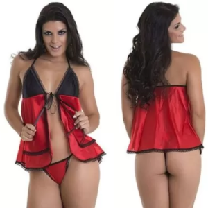 Baby Doll ENCANTADORA + Calcinha - Fogo e Paixão - Sexshop