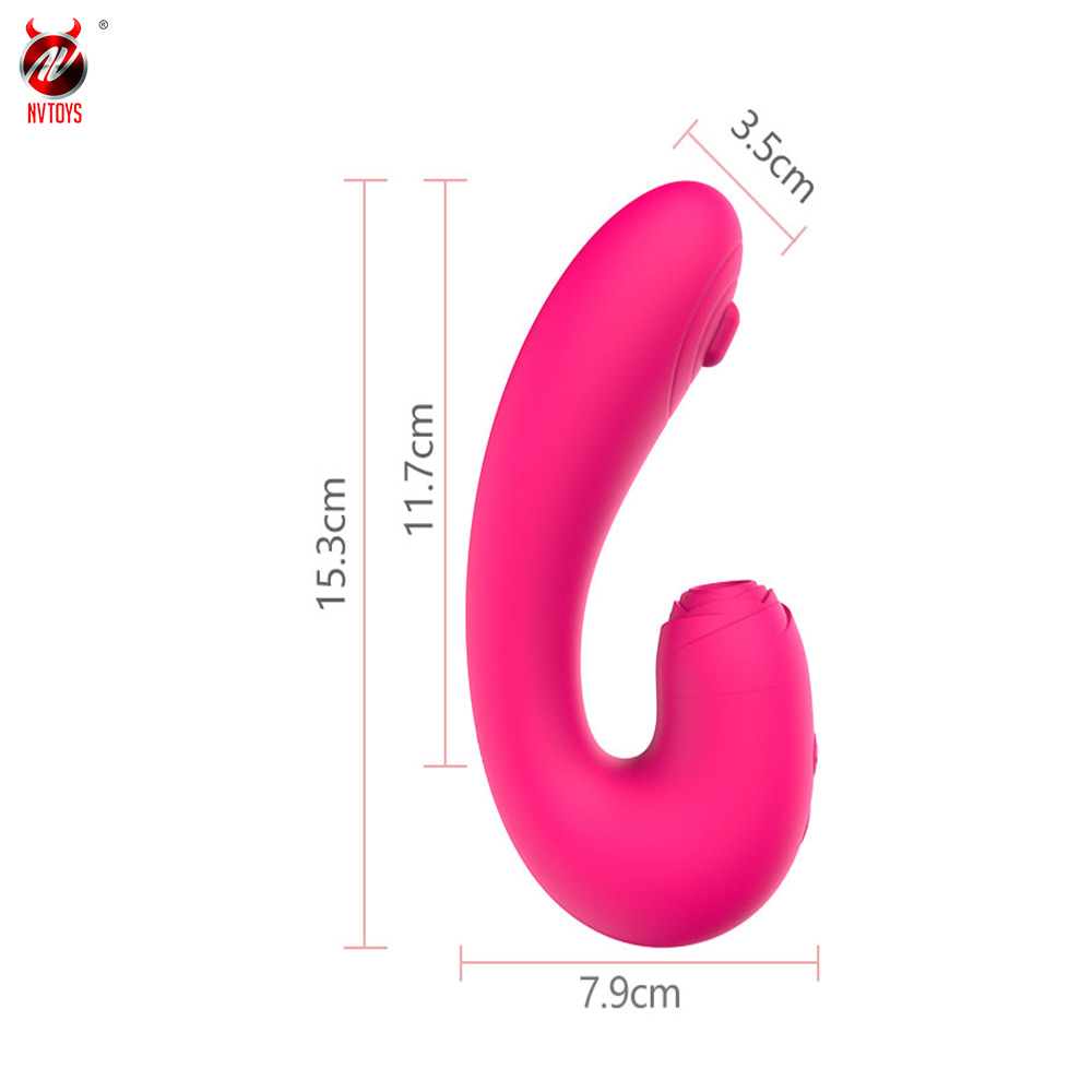 Vibrador Ponto G Com Estimulador de Clitoris Com Pulsação USB - Imagem 5