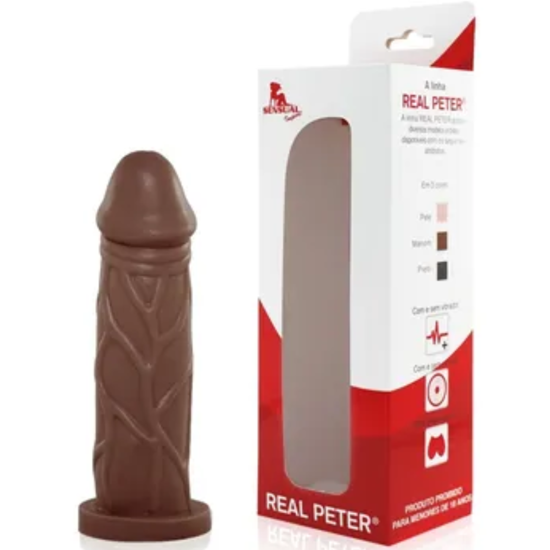 Pênis Real Peter Marrom Sarado 16x3,5cm - Sexshop