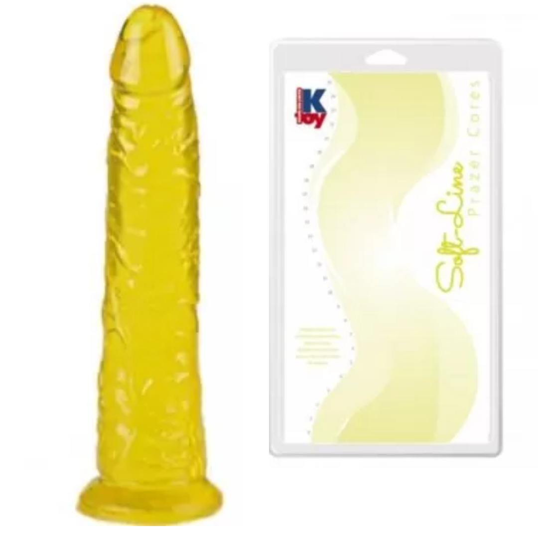 Pênis Realístico macio Amarelo 18x3,5CM