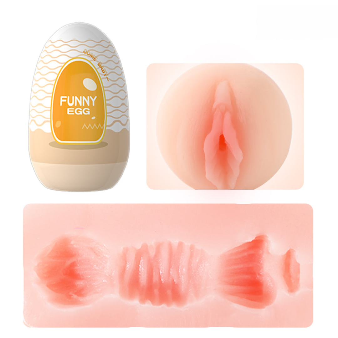 Masturbador Egg Vagina Feita Cyberskin Texturizado Funny Egg