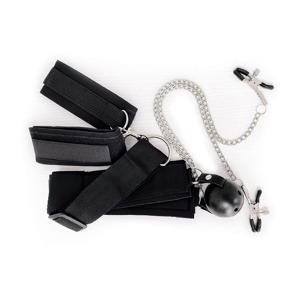 Kit de Bondage Algema com Mordaça e Prendedor de Mamilos - Imagem 4