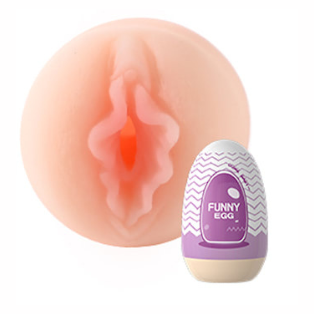Masturbador Egg Vagina Texturizada em Cyberskin Funny Egg - Imagem 5