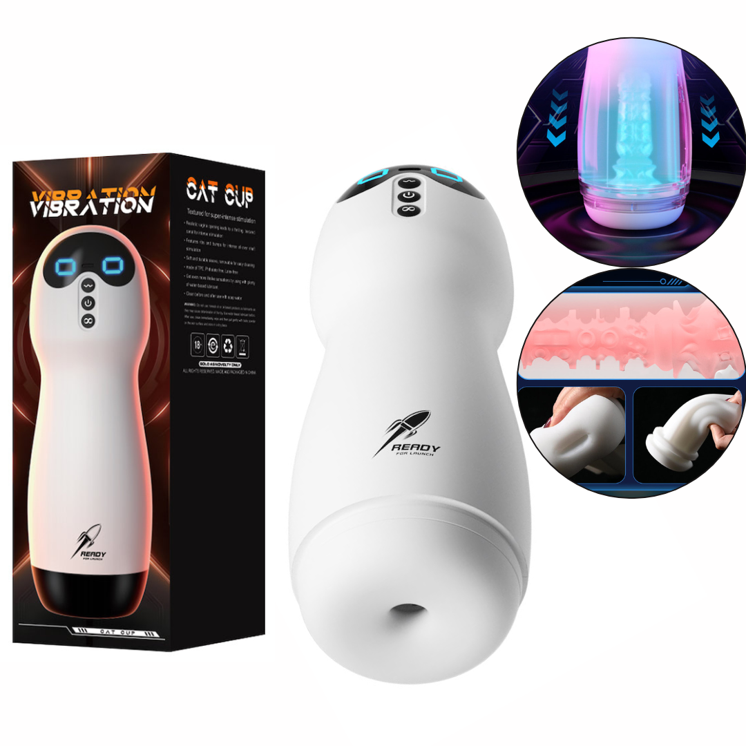 Masturbador Lanterna Estimulador Peniano com Vibração CatCup