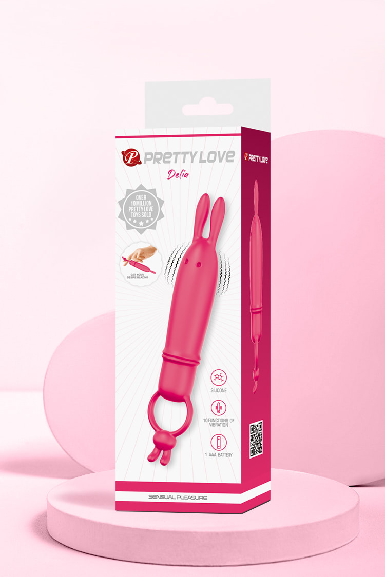 Mini vibrador Carinha de Coelho e Orelhas Delia PRETTY LOVE - Imagem 6