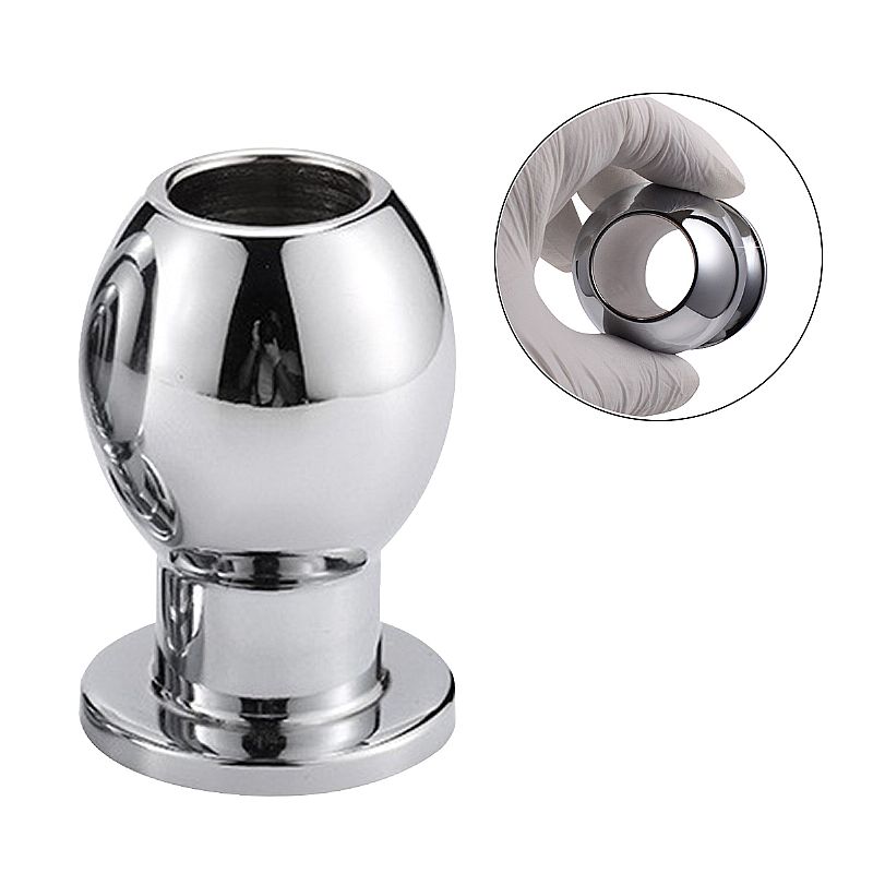 Plug Anal Vazado em Aço Inoxidável - 6x4cm