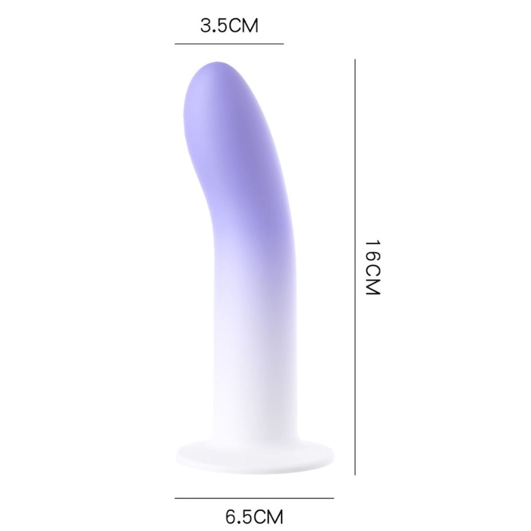 Dildo Penetrador Curvado Estimulador ponto G 16x6,5cm Roxo - Imagem 3