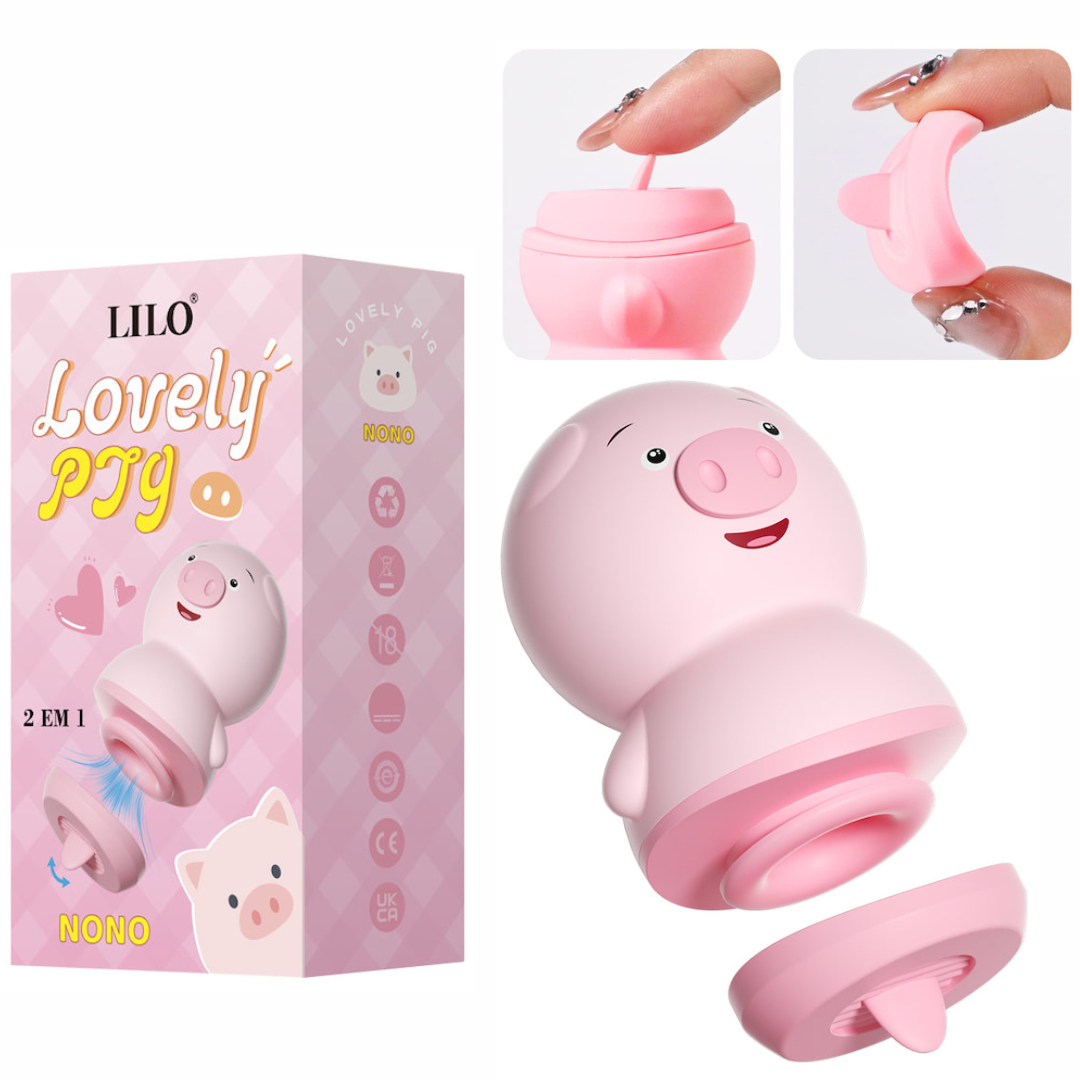 Estimulador Clitoriano Porquinho 2 em 1 - Lovely Pig - NONO