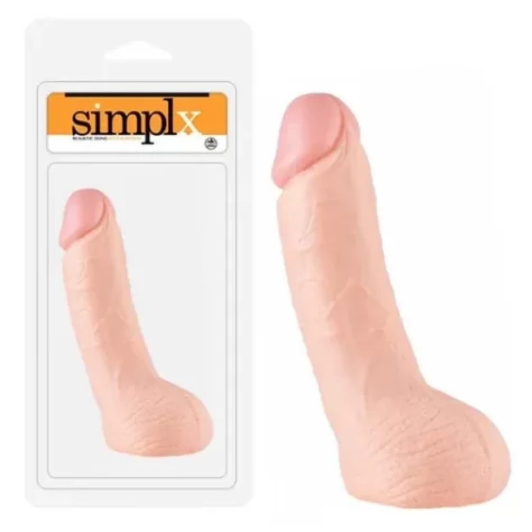 Pênis Realistico Bege Realístico De 15 Cm Com Escroto