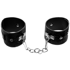 Algema Bracelete Pelúcia Preta DOMINATRIXXX - Sex shop